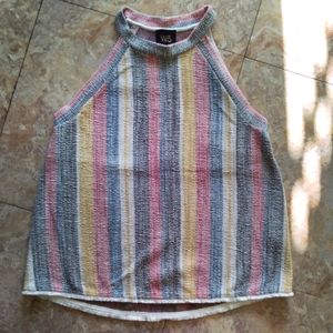 W5 Multicolor Striped High Neckline top, size M